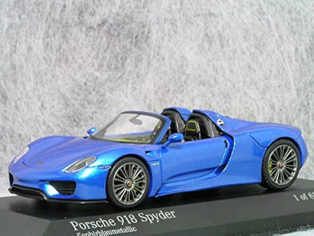 ポルシェ918スパイダー ミニチャンプス製1/43スケール Amazon | 1/43 ポルシェ 〓 918 スパイダー/ブルー メタリック