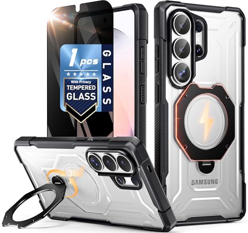 Coque Galaxy S26 Ultra Poetic avec anneau magnétique rotatif et protection écran verre trempé