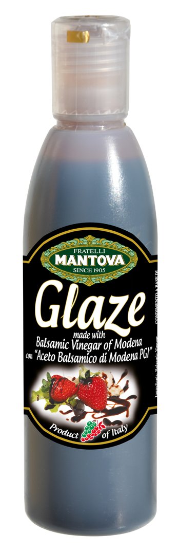 Mantova Balsamic Vinegar Glaze of Modena PGI, Perfect for Ice Cream, Marinades, Cocktails, Pasta Sauce, Salad Dressing, Vinaigrette, Reduction, 8.5 oz.