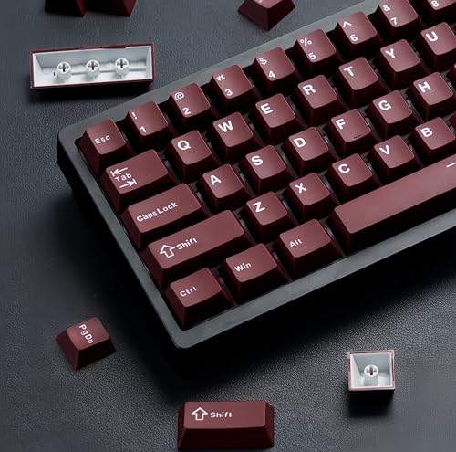 Image of dagaladoo Double Shot PBT keycaps Set,Dark Red Keyboard caps,Cherry Profile Keycaps 60 65 75 100 Percent,126- Key Custom keycaps for Mechanical Keyboard Gaming(61 /64 /68 /84 /87 /100 /104 /108)
