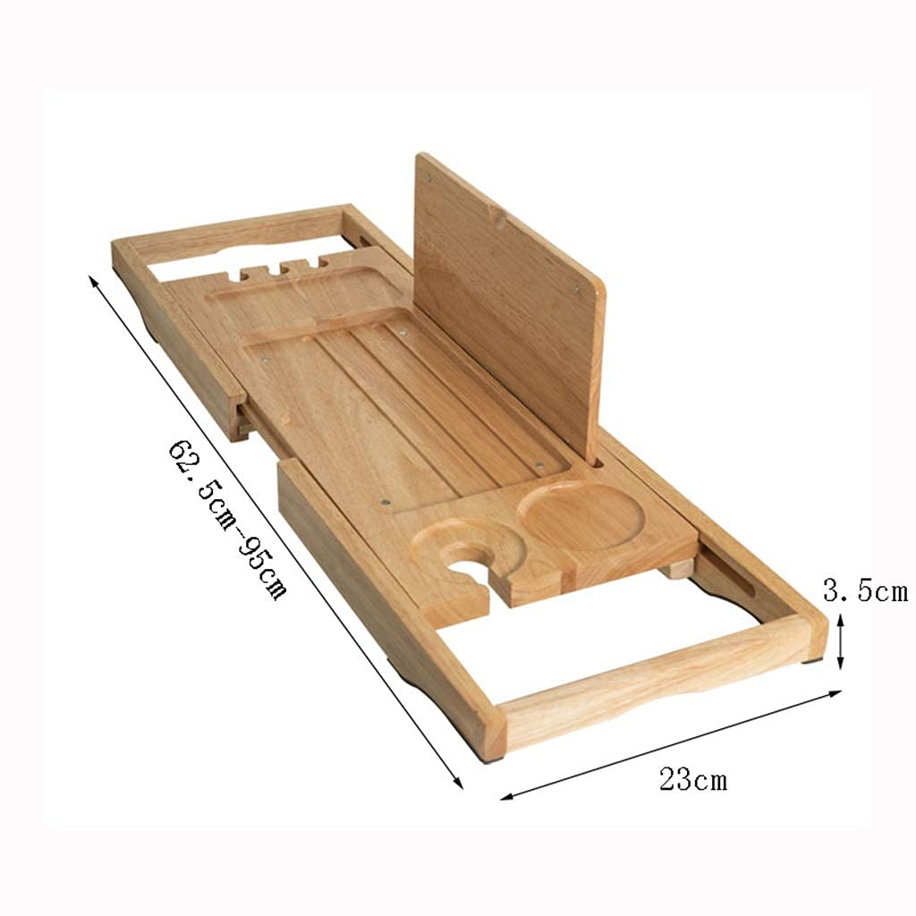 Bandeja de madera de bambú para tina, estante multifuncional para bañera retráctil