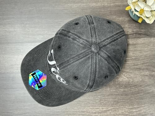Image of Embroidered Adjustable Baseball Hat for Men Women, Washed Cotton | Premium Embroidery Design, Adjustable Metal Buckle Closure, Simple Lifestyle Wear