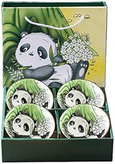 Panda Style Ceramic Cereal Bowls, Breakfast Bowls, Soup Bowls, Chinese Bowl, Porcelain Bowls Perfect for Cereal, Salads, Desserts, Ice Cream, Breakfasts, Noodles, Rice, Soups, Set of 4
