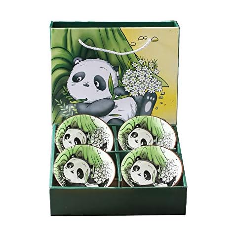 Panda Style Ceramic Cereal Bowls, Breakfast Bowls, Soup Bowls, Chinese Bowl, Porcelain Bowls Perfect for Cereal, Salads, Desserts, Ice Cream, Breakfasts, Noodles, Rice, Soups, Set of 4 Cover