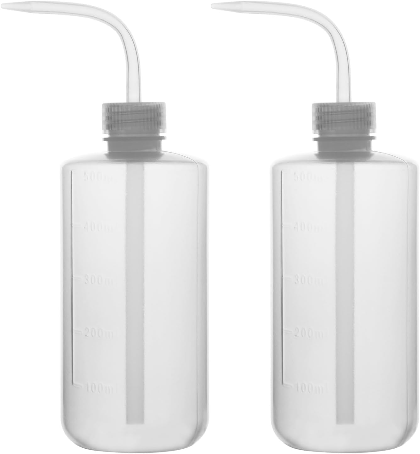 Wash Bottle 1000ml, 2-Pack with Clear Graduations & Directional Nozzle for Laboratory Precise Liquid Transfer, Rinsing & Sample Handling