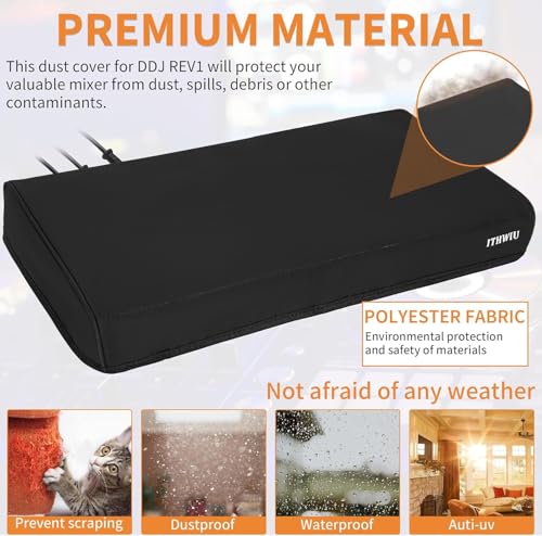 ITHWIU Mixer Protective Cover for DDJ FLX4 / 400 / SB3 Dustproof & Waterproof 19" L X 10.7" W X 2.3" H, Black by ITHWIU - Used condition - Image 4