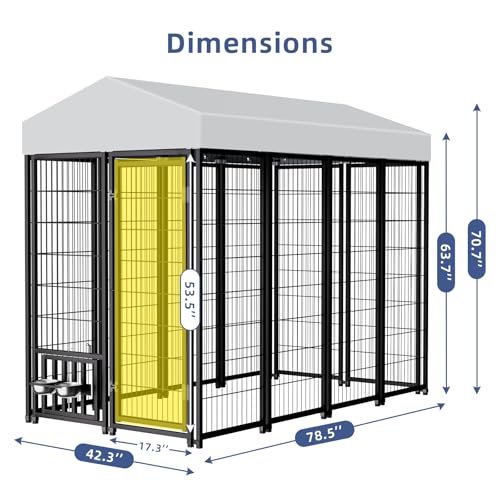 Large-Outdoor-Dog-Kennel-Welded-Wire-Dog-Enclosures-for-Outside-Heavy-Duty-Outdoor-Dog-Cage-with-Waterproof-and-Sunproof-Top-Cover-and-Safety-Lock-for-Outdoor-Use-65L-x-35W-x-59H - Cucciolini Doodles   Large-Outdoor-Dog-Kennel-Welded-Wire-Dog-Enclosures-for-Outside-Heavy-Duty-Outdoor-Dog-Cage-with-Waterproof-and-Sunproof-Top-Cover-and-Safety-Lock-for-Outdoor-Use-65L-x-35W-x-59H