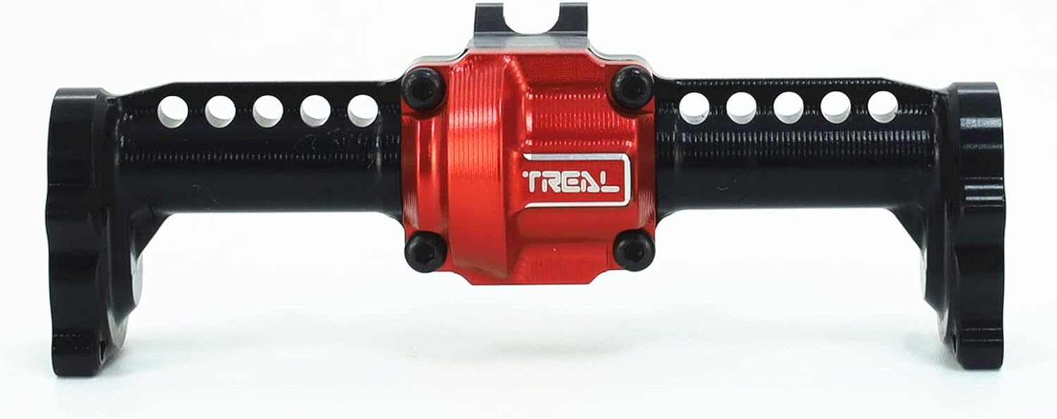 TREAL Aluminum 7075 Rear Portal Axle Housing for FMS FCX24 1:24 Crawler (Black)