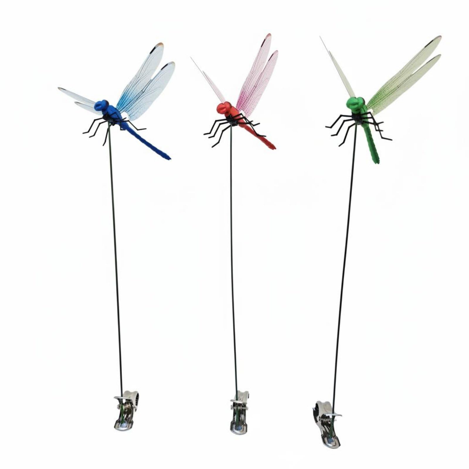 Multi-Purpose 3D Dragonfly Clip on Stick Easy Installation Simulation Dragonfly Garden Prop Lightweight Outdoor Decoration Vibrant Colors for Gardeners, Multicolor, 3 Pieces|Home & Garden-image-27