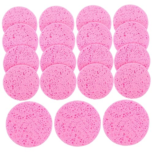 AUTSUPPL 50Pcs Natural Cellulose Makeup Removal Sponges Round Face Washing Sponges for Daily Cleansing and Exfoliating Soft Texture Reusable for Delicate Skin Care