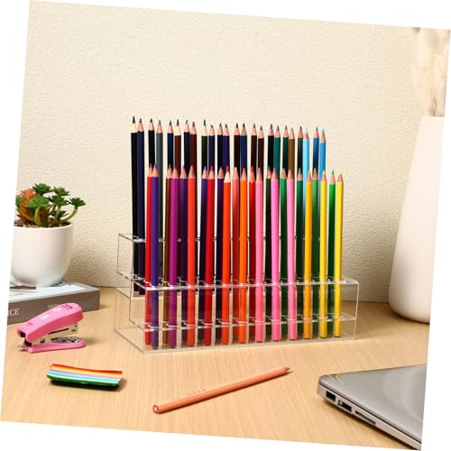 Image of DOITOOL Pen Holder Storage Box Multi-Slot Pencil Display Stand for Desk Organization Durable Acrylic Paint Brush Holder Perfect for Home and Office Use