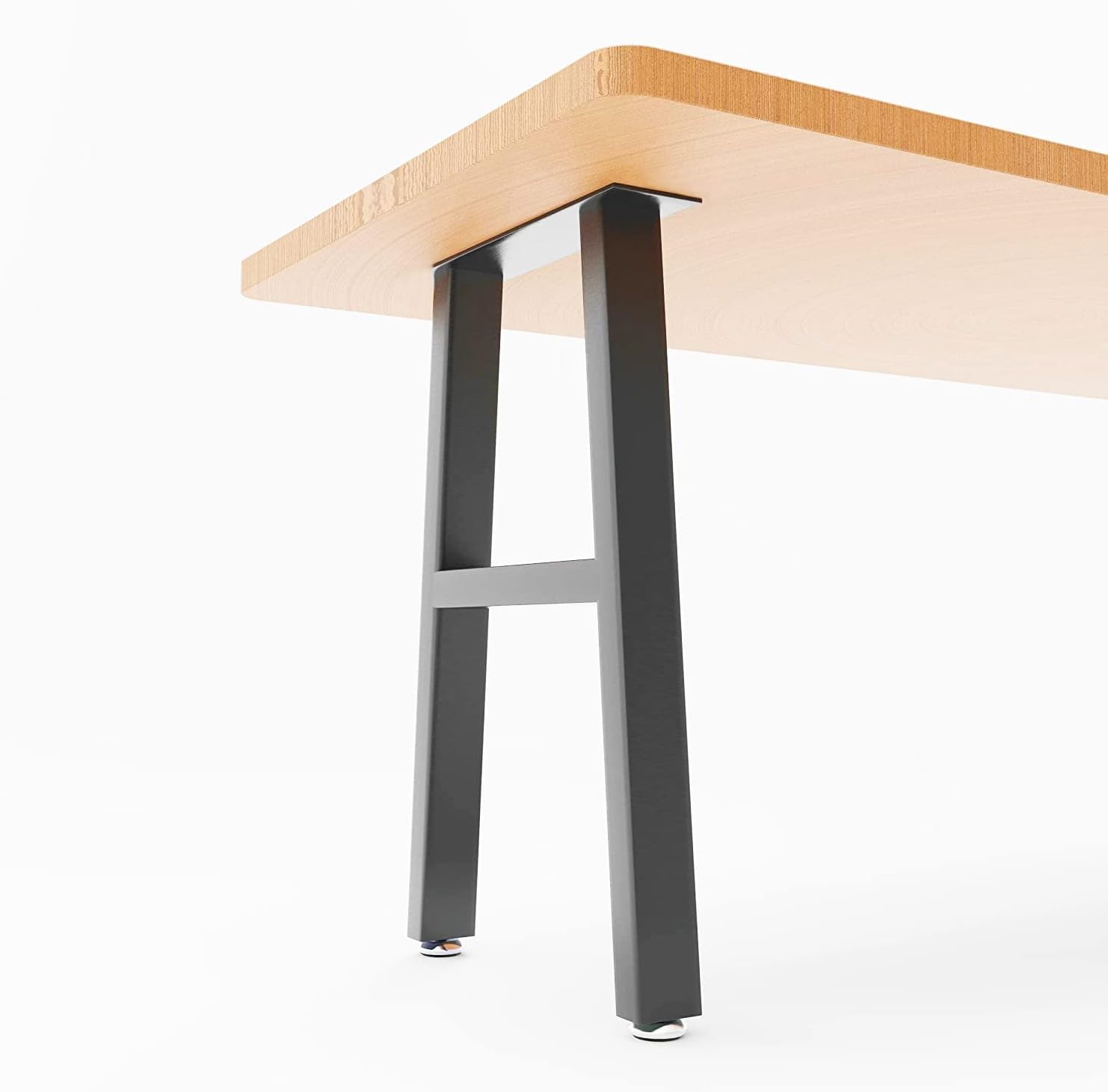 Luffioner Metal Table Legs Bench Legs, Heavy Duty Square Tube Desk Legs Furniture Legs for Coffee/Dining/Side Table (H, 28"X 17.7")