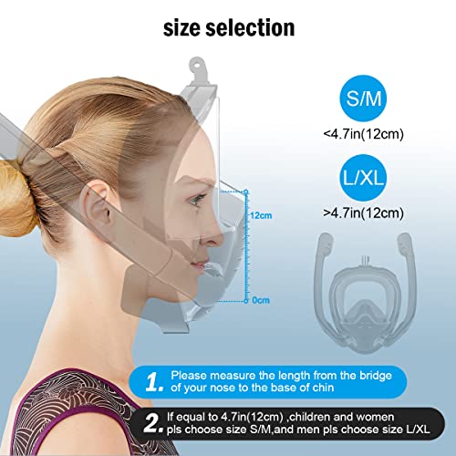 Snorkel Mask,2023 Upgrade Full Face Snorkel Mask With 2 Breathing Tubes,Snorkeling Gear For Adults,Diving Mask Anti-Fog& Leak,Scuba Mask With Detachable Camera Mount (L/Xl) #TOP5