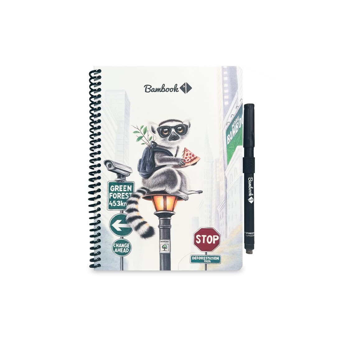 BAMBOOK Cahier Effacable - Limited Edition Artist Collection - Panda By Rajacenna - Couverture Souple - A5 - Ligné - Carnet Réutilisable, Connecté