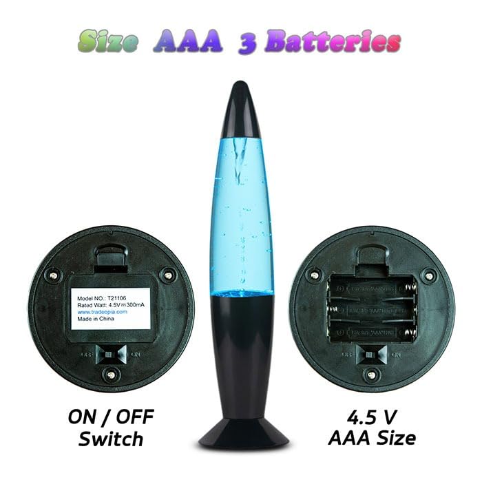 Tradeopia Tornado Lamp with Color-Changing LED Lights – Stylish Compact Home and Office Decor, Battery Operated, Easy-to-Use with Water for Captivating Visual Effects