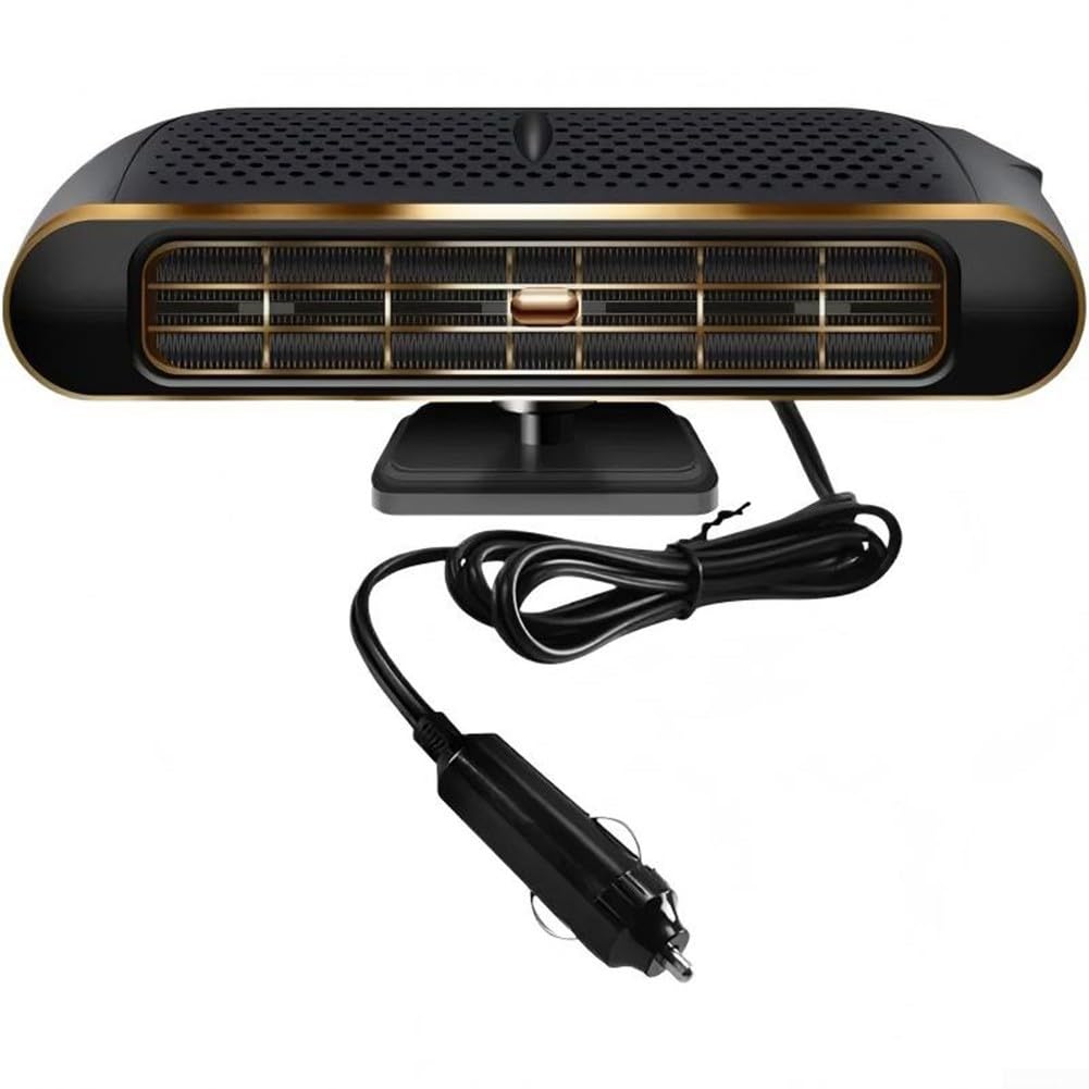 Calentador de coche de 12 V 120 W con doble calefacción y refrigeración, desempañador y descongelador portátil de vehículos, distribución de calor ajustable, diseño compacto para automóviles, camiones