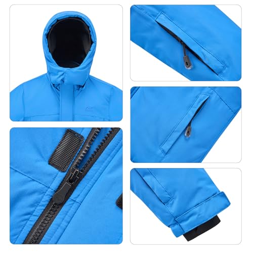 Wulful Kid'S Waterproof Ski Jacket Warm Fleece Hooded Boy'S And Girl'S Winter Snow Coat Outwear,Windproof Raincoat thumb #4