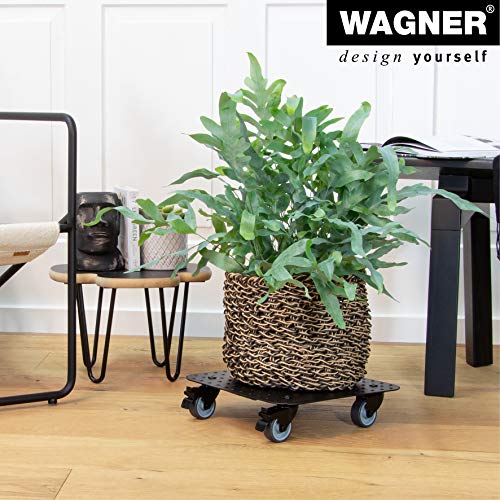 WAGNER Plant trolley ALASKA 29 x 29 x 7,5 cm I Flower trolley for indoor + outdoor use I Container trolley made of aluminium I 2 total breaks I Load capacity 150 kg I Made in Germany - Image 2