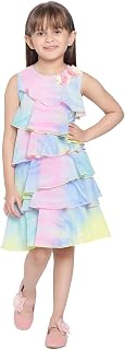 Nautinati Girls Fit & Flare Printed Dress with Ruffle Detailing | Age 0-6 Years Price In India