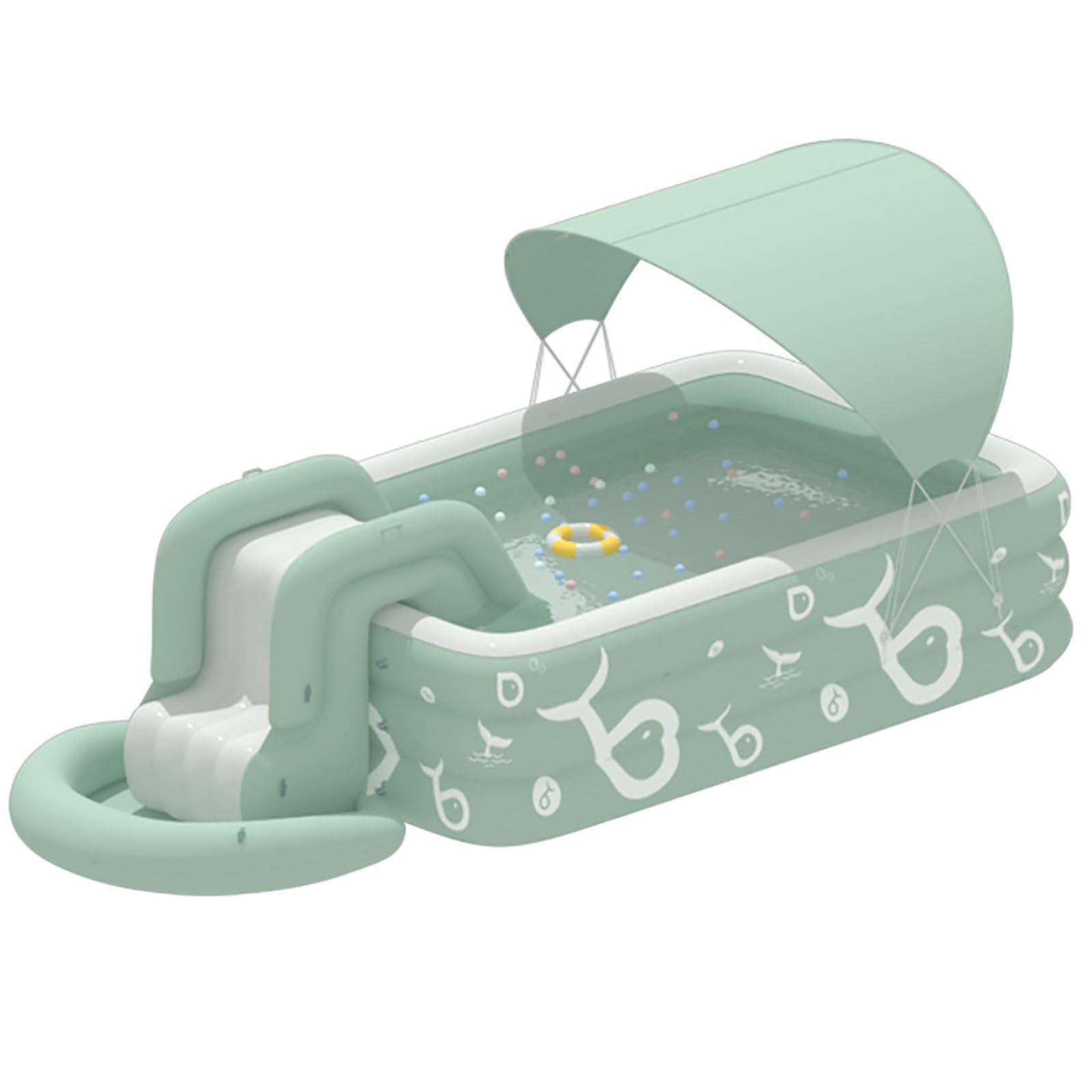 HSPLXYT Piscina Infantil, Piscina Hinchable con tobogán y sombrilla. Piscinas elevadas for niños y Adultos. Ocio Familiar Piscina Infantil (Piscina)(Size:2.6m(8.53ft))
