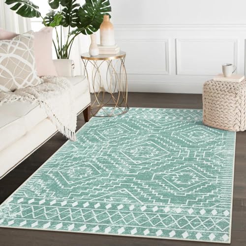 Wonnitar Moroccan Area Rugs 4x6, Sage Green Boho Rug for