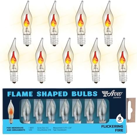 Flickering Flame Bulbs 9-Pack - E12 Base Clear Glass Candlelight Bulbs