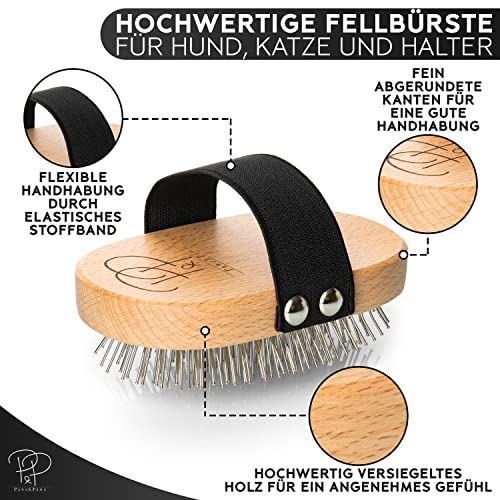 Pawz&Pawz Hundebürste Langhaar | Hundehaarbürste | Premium Bürste für Hund & Katze zur sanften Fellpflege | Striegel für Hunde & Katzenbürste | Hundekamm mit Massage-Effekt | Haustierbürste