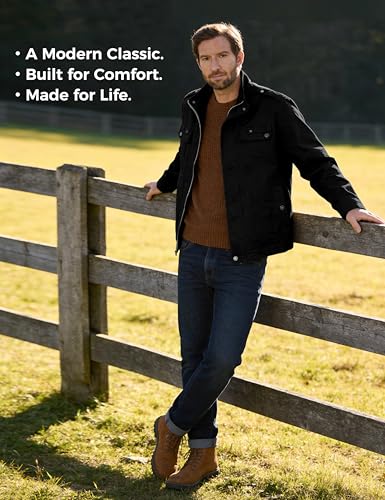 Image of Wantdo Men's Cotton Lightweight Military Jacket Casual Windbreaker | Stand Collar,5 Pockets,Windproof,Snap Cuffs,Spring Fall Daily Commute Work Outdoor Wear,Regular Fit,Versatile Outerwear