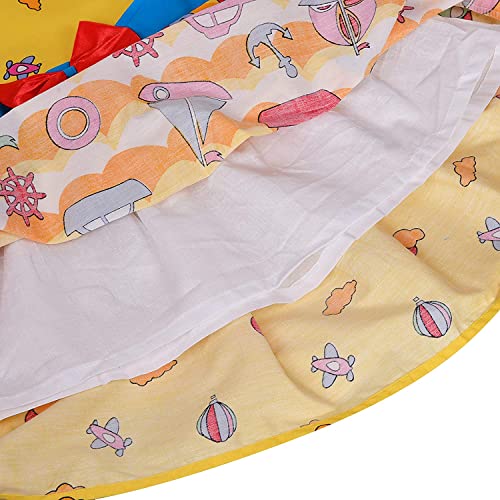Image of Wish Karo Baby Girls Cotton Frock Causal Dress for Girls-Orange Dress - (ctn306)