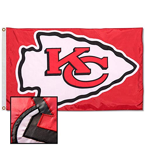 Drapeau brodé Kansas City Chiefs nylon durable aux finitions haut de gamme