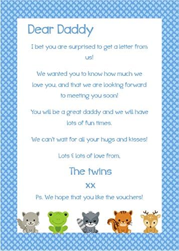 Une Lettre Jumeaux A Papa De La Bumpe Cadeau De Fete Des Peres Cadeau De Fete De Bebe Et Cartes De La Pierre Amazon Fr Bebe Et Puericulture