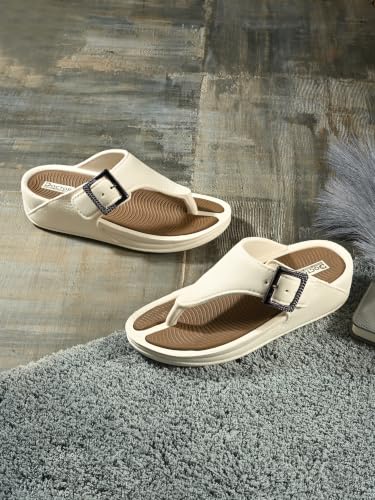 Image of DOCTOR HEALTH SUPER SOFT Women's Orthopedic Toe Ring Sandals | Adjustable Buckle Comfort Flip Flops | Soft Cushioned Lightweight Anti-Skid Everyday Wear Slippers for Women