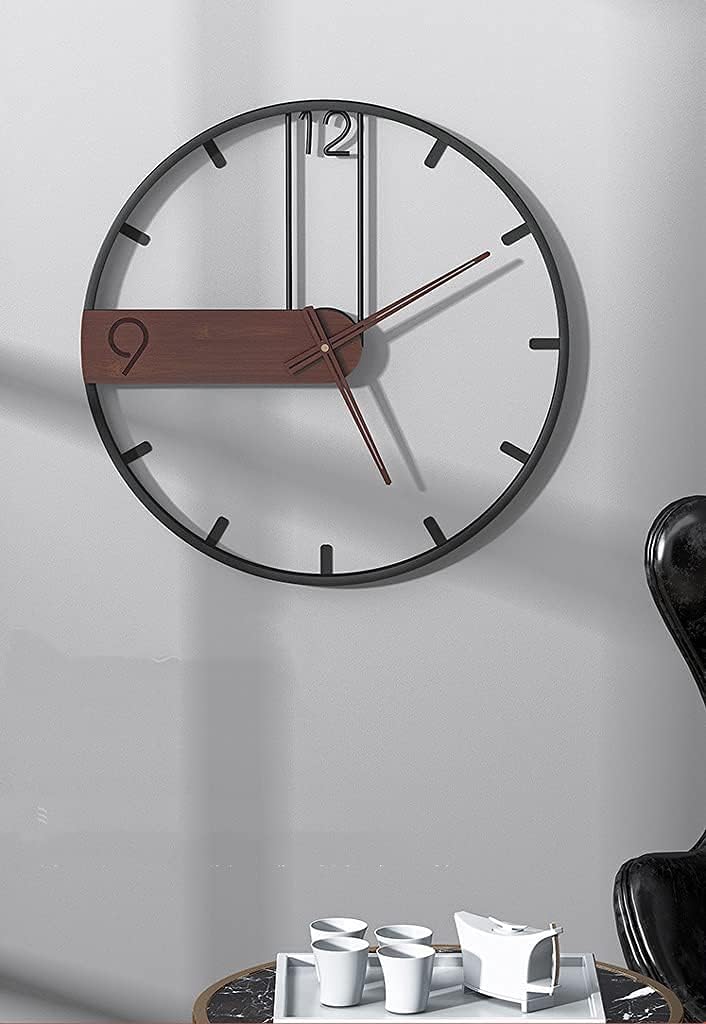 Modern Minimalist Wall Clock, Retro Nordic Creative Iron Art Living Room Decoration, Silent Wall Clock Without Ticking Sound, Accurate Time for Garden Bedroom M