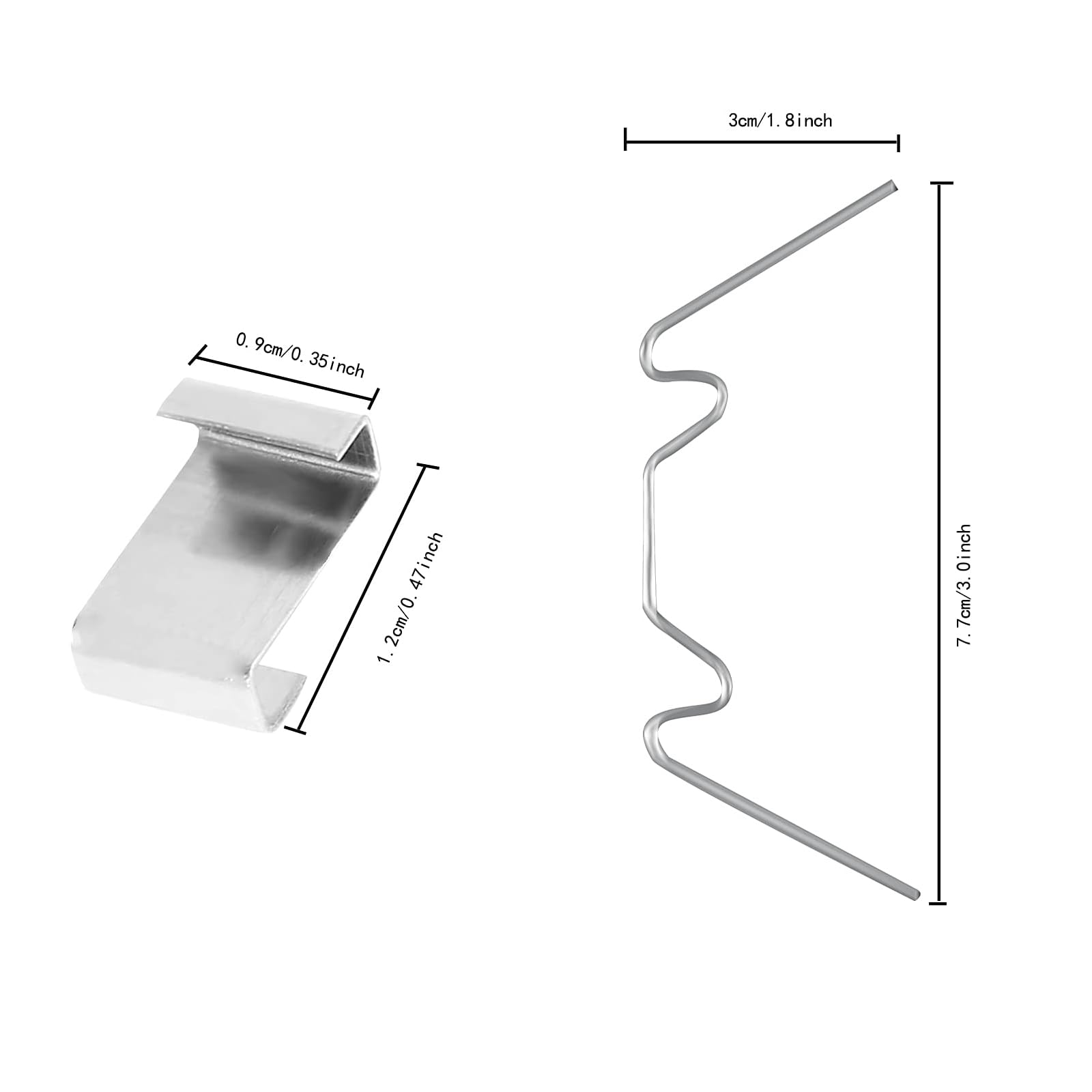 KTHZI 60 Pack Greenhouse Clips Stainless Steel Glass Pane (30 Pcs Glazing W Wire Clips and 30 Pcs Z Clips) Window Fixings for Aluminium Greenhouses Panels Polycarbonate - Image 2
