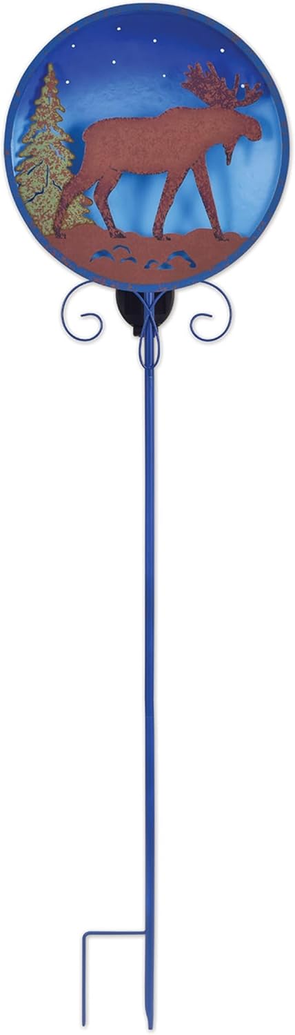 Sunset Vista Designs Metal Outdoor Yard Art Solar Lighted Wildlife Silhouette Decorative Garden Stake, 41-Inch, Black Bear