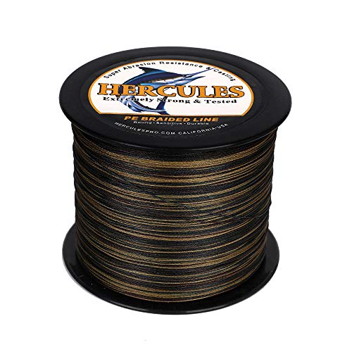 Hercules Braided Fishing Line 2000m 2187yds 10lbs-200lbs Pe Superline 8 Strands (Camouflage 50lb/22.7kg 0.37mm) - Image 4