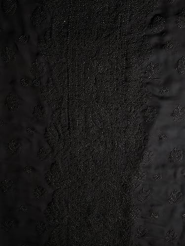 Image of Ada Hand Embroidered Lucknowi Chikankari Unstitched Georgette Salwar Suit with Dupatta for Women - Dress Material 3990