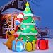 GOOSH 7 Foot Christmas Outdoor Decorations Inflatable Tree Claus Climbing on Christmas Tree Chased by Dog and Giftbox Decoration (7 Foot Christmas Inflatable Tree)