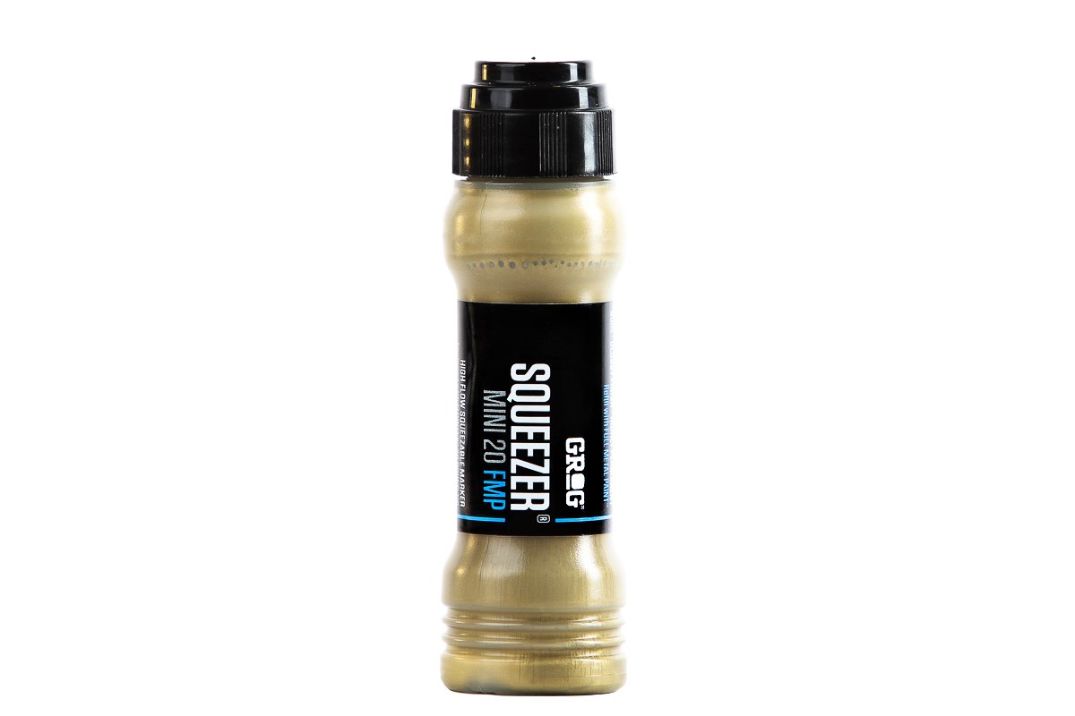 Grog 20 Mini Squeezer - 20mm Refillable Paint Marker Pen - Supplied By Graff-City (Klondike Gold - FMP-13)