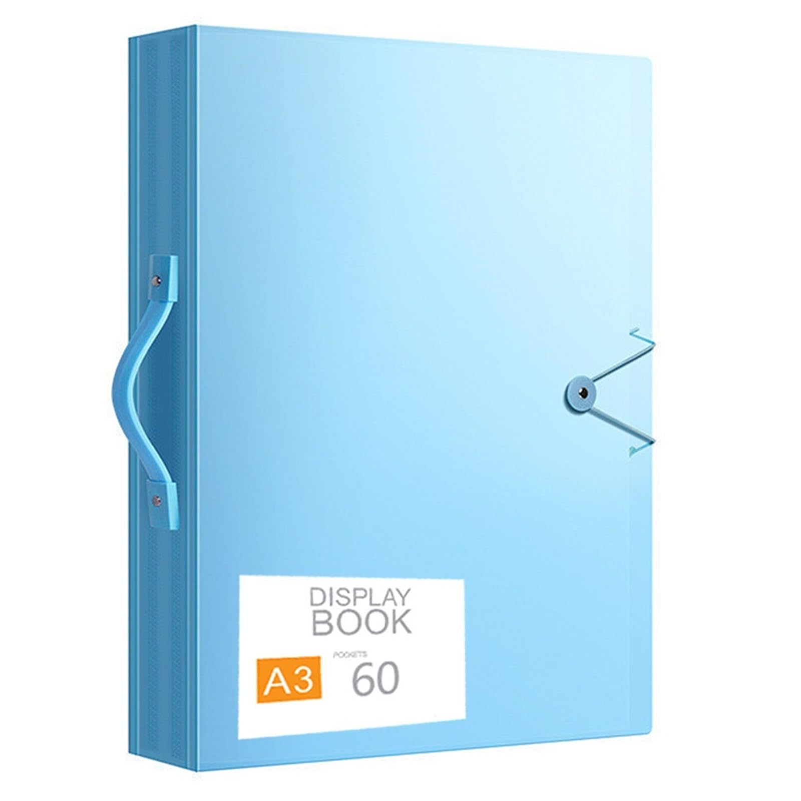 2PCS 30/60 Pagine Pittura Diamante Libro di Stoccaggio Portfolio Presentazione Tasche Trasparenti Cartella Album Foto Strumento Cancelleria per Casa, Ufficio(Blue-60-Handle)