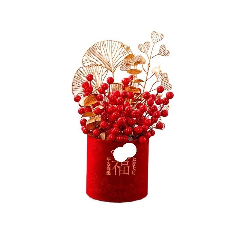 Cubo de la suerte adorno rojo de año nuevo y mudanzas para entrar a una casa