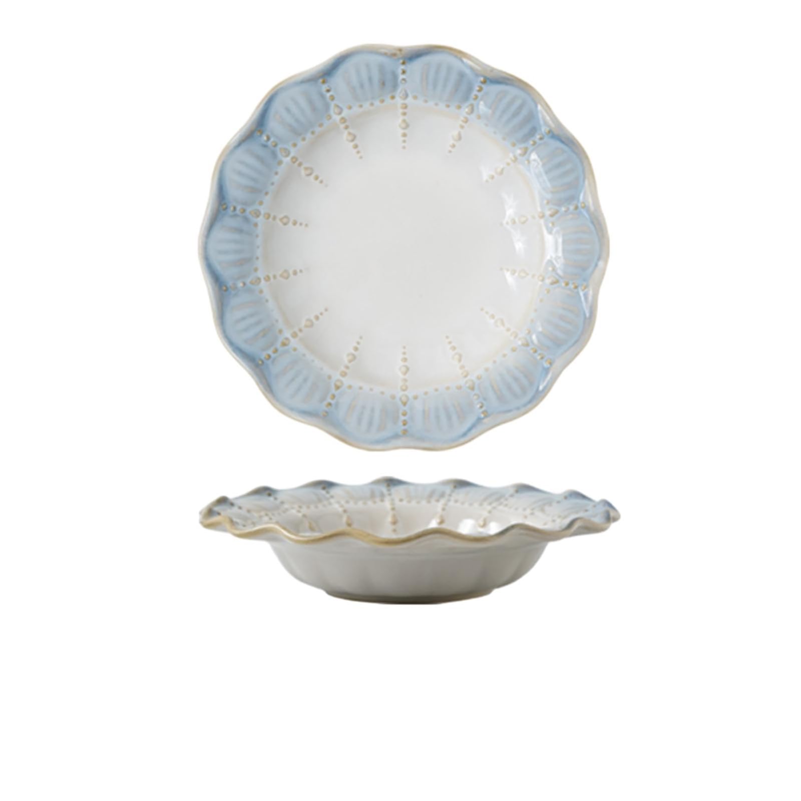 plats en céramique e bleu