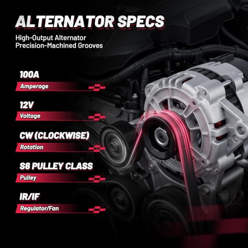 Image of BDFHYK 100A Alternator for Chevrolet Express 1500 4.3L V6 2005-2007, 11076