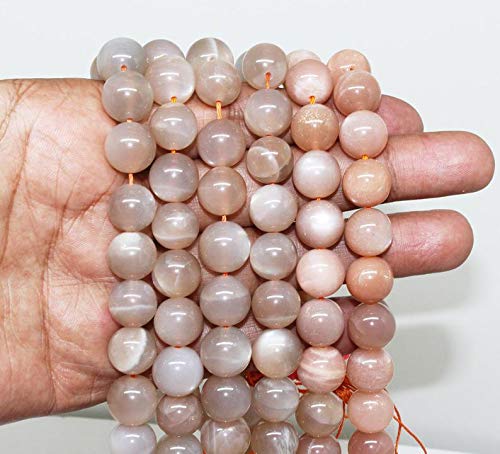 Perles de pierre de lune pêche 10mm et améthyste pour la création de bijoux DIY - 3
