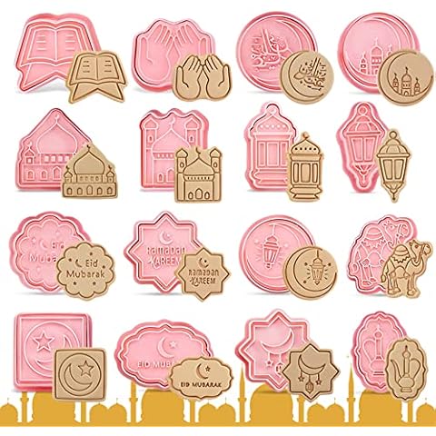 Eid Mubarak Cookie Cutters 3D Printing Eid Mubarak Cookie Cutter Set Ramadan Islamic Muslim Cookie Cutter Muslim Biscuit Fondant Cake Baking Cutter Cover