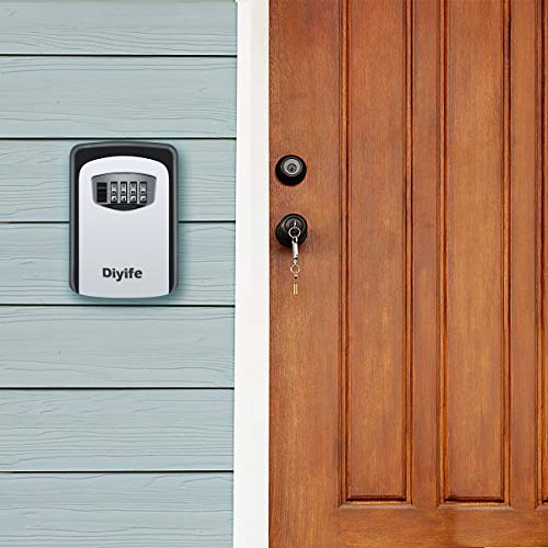 Key Lock Box, [Wall Mounted] Diyife Key Box, Waterproof Key Safe, Combination Lock Box, Outdoor Safe Box, Zinc Alloy Key Storage Box For Outside Fits Home Garage School Spare House Keys #TOP5
