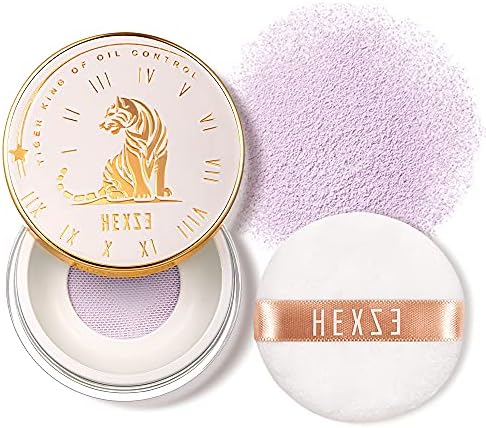 HEXZE Pressed Face Powder Makeup Mineral Foundation，Finishing Powder，Pressed Finishing and Setting Powder，Loose Setting Powder Makeup T20 Purple