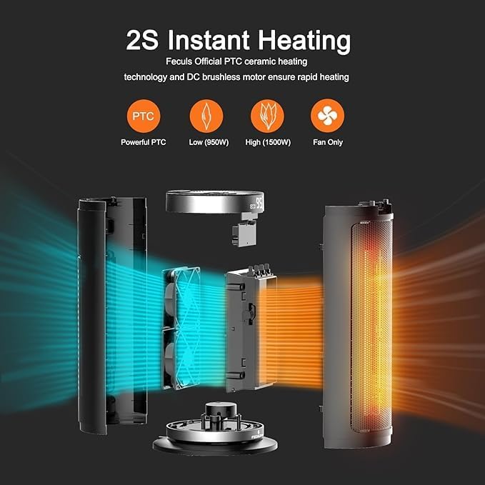 Calefactor Eléctrico Portátil Cerámico PTC 1500W 110V miniatura 3
