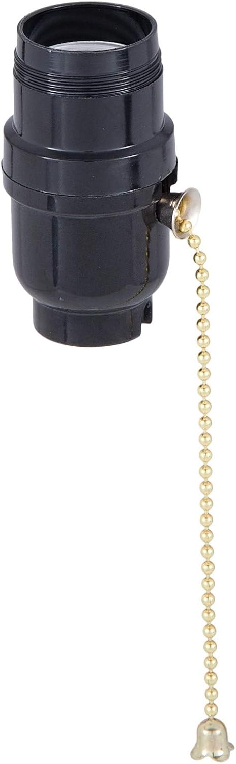 B&P Lamp® E26 Medium Base Phenolic Pull-Chain Socket with UNO Threads