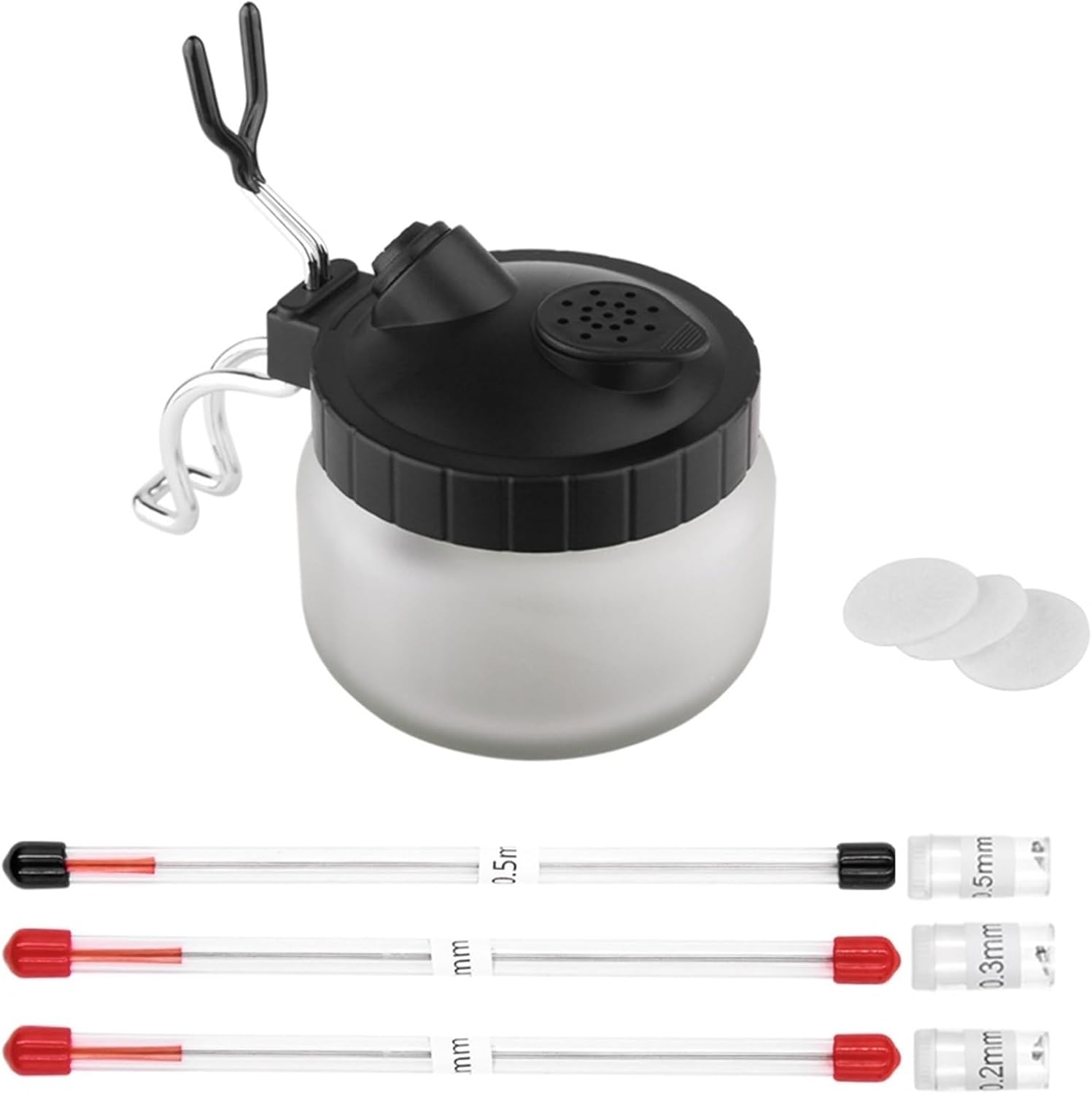 Airbrush Cleaning Pot Spray Gun Cleaner Glass Air Brush Easy Holder Clean Paint Jar Bottle Spray Gun Sprayer Clean Tools Set (Size : Cleaning Pot S3)